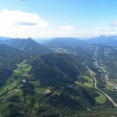 Flugwegposition um 11:32:28: Aufgenommen in der Nähe von Gemeinde Raach am Hochgebirge, 2640, Österreich in 1475 Meter